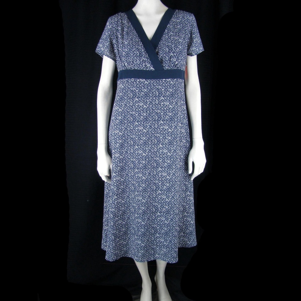 New - Short Sleeve Empire Surplice Summer Dress 8